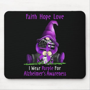 I Wear Purple For Heimerheimer Awareness Gnome Fai Mouse Pad
