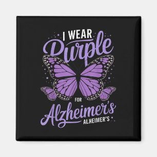 I Wear Purple For Heimers Awareness Heimers Magnet