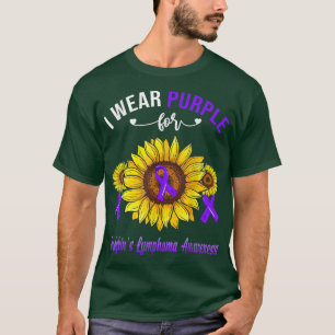 I Wear Purple For Hodgkins Lymphoma Awareness Sunf T-Shirt