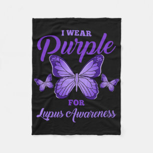 I Wear Purple For Lupus Awareness Fleece Blanket