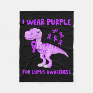 I Wear Purple For Lupus Awareness Toddler Kids Fleece Blanket