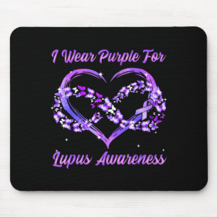 I wear purple for lupus awareness warrior fighter  mouse pad