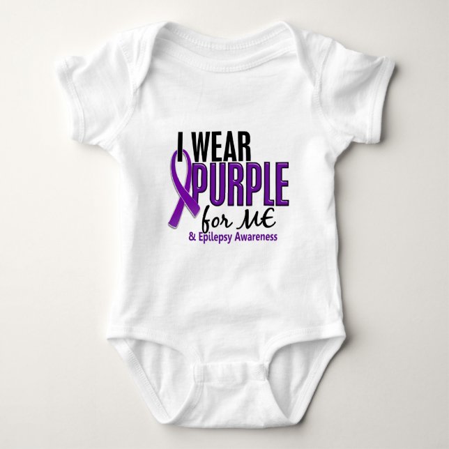I Wear Purple For ME 10 Epilepsy Baby Bodysuit (Front)
