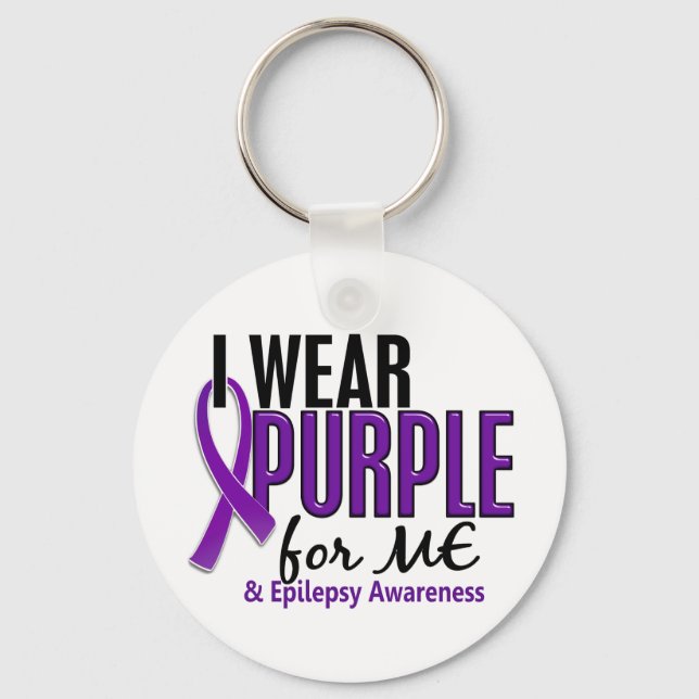 I Wear Purple For ME 10 Epilepsy Key Ring (Front)