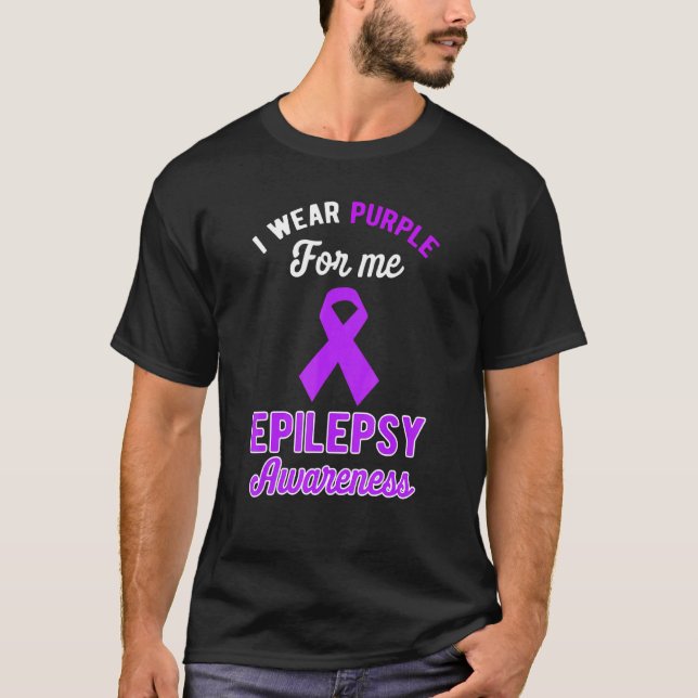I Wear Purple For Me Epilepsy Awareness Purple Rib T-Shirt (Front)