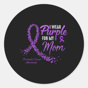 I Wear Purple For Mum Pancreatic Cancer Awareness Classic Round Sticker
