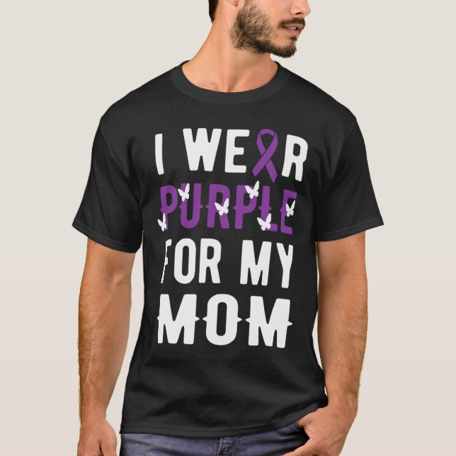 I Wear Purple For Mum Pancreatic Cancer Warrior Su T-Shirt (Front)