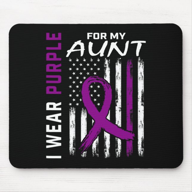 I Wear Purple For My Aunt Epilepsy Awareness Ameri Mouse Pad (Front)