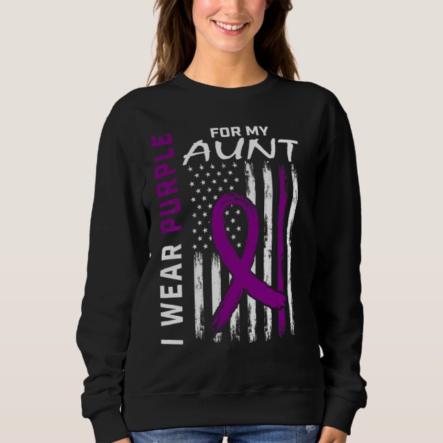 I Wear Purple For My Aunt Lupus Awareness American Sweatshirt (Front)