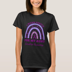 I Wear Purple For My Aunt Overdose Awareness Rainb T-Shirt