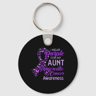 I Wear Purple For My Aunt Pancreatic Cancer Key Ring