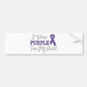 I Wear Purple For My Aunt (Purple Ribbon) Bumper Sticker