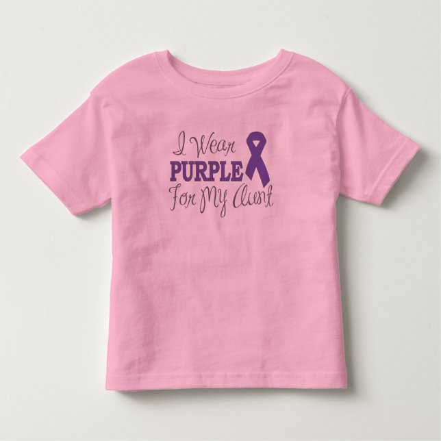 I Wear Purple For My Aunt (Purple Ribbon) Toddler T-Shirt (Front)