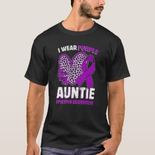 I Wear Purple For My Auntie Epilepsy Awareness Leo T-Shirt