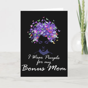 I Wear Purple For My Bonus Mum Support Heimerheime Card