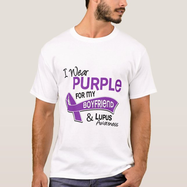 I Wear Purple For My Boyfriend 42 Lupus T-Shirt (Front)
