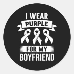 I Wear Purple For My boyfriend Overdose Awareness Classic Round Sticker