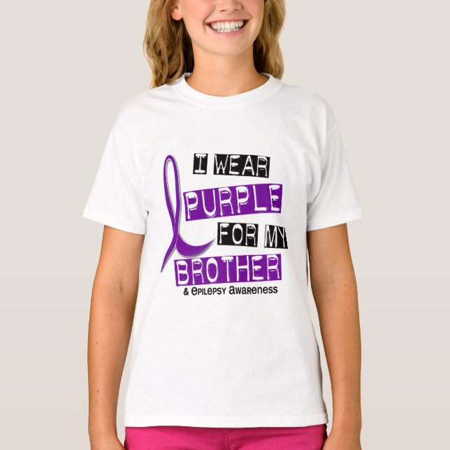 I Wear Purple For My Brother 37 Epilepsy T-Shirt (Front)