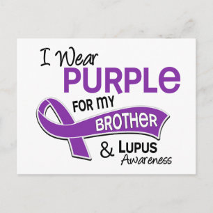 I Wear Purple For My Brother 42 Lupus Postcard