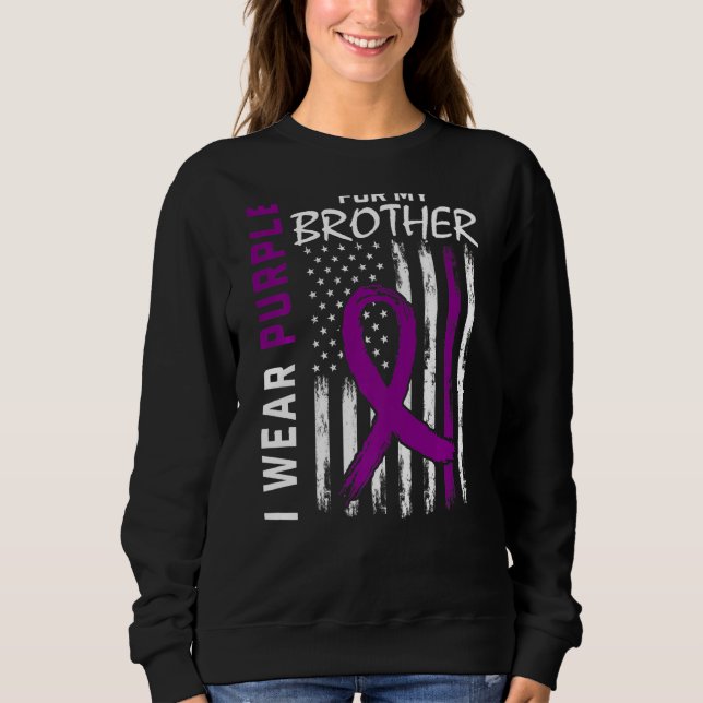 I Wear Purple For My Brother Epilepsy Awareness Fl Sweatshirt (Front)