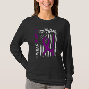 I Wear Purple For My Brother Epilepsy Awareness Fl T-Shirt