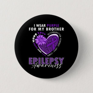 I Wear Purple For My Brother Epilepsy Awareness Su 6 Cm Round Badge