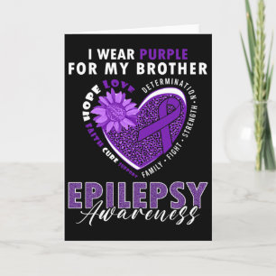 I Wear Purple For My Brother Epilepsy Awareness Su Card