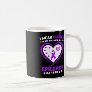 I Wear purple For My Brother in Law Epilepsy Aware Coffee Mug