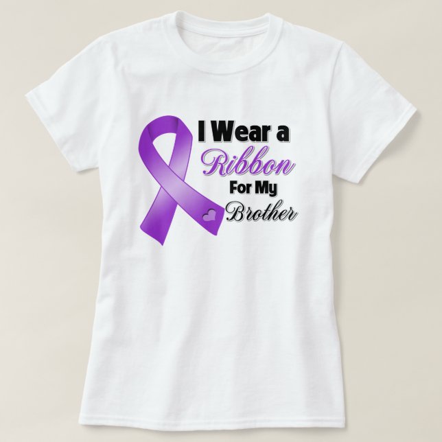 I Wear Purple For My Brother T-Shirt (Design Front)