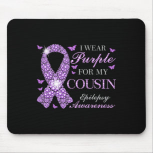I Wear Purple For My Cousin Epilepsy Awareness Pur Mouse Pad