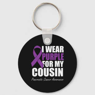I Wear Purple For My Cousin Pancreatic Cancer Awar Key Ring