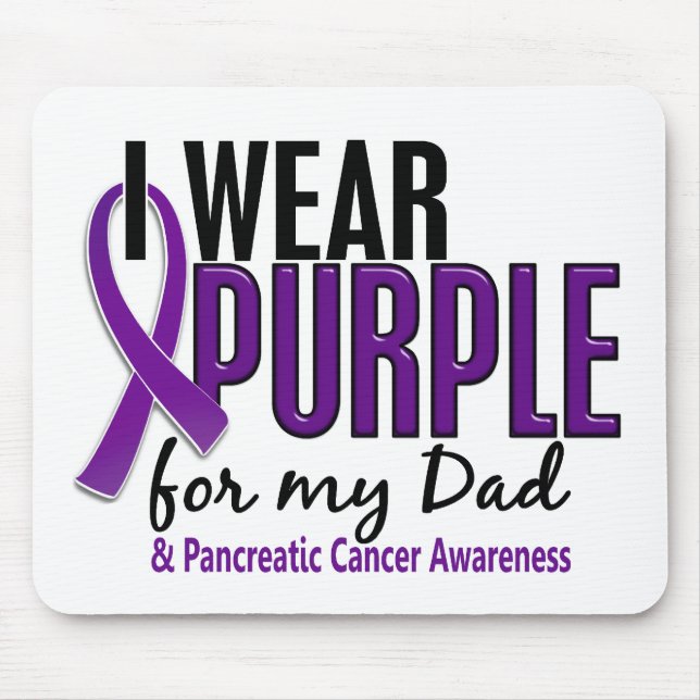 I Wear Purple For My Dad 10 Pancreatic Cancer Mouse Pad (Front)