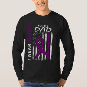 I Wear Purple For My Dad Alzheimers Awareness Amer T-Shirt