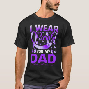 I Wear Purple For My Dad Colitis Awareness Butterf T-Shirt