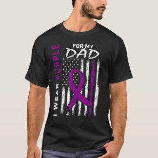 I Wear Purple For My Dad Epilepsy Awareness Americ T-Shirt