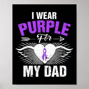 I Wear Purple For My Dad Epilepsy Awareness Costum Poster