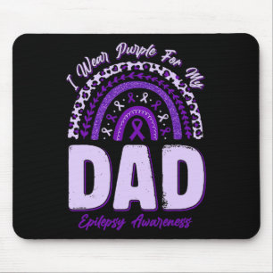 I Wear Purple For My Dad Epilepsy Awareness Rainbo Mouse Pad