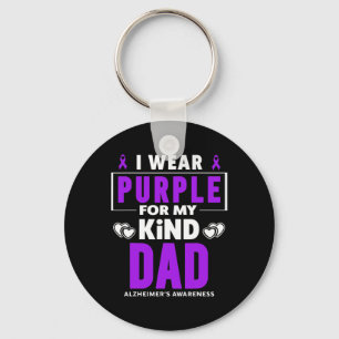 I Wear Purple For My Dad Heimerheimer's Awareness Key Ring