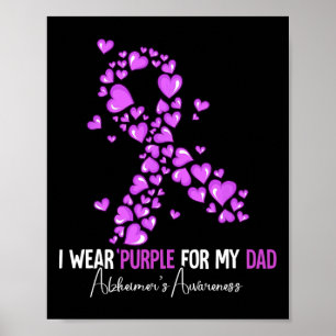 I Wear Purple For My Dad Heimerheimer's Awareness  Poster