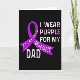I Wear Purple For My Dad Heimerheimer's Disease Aw Card