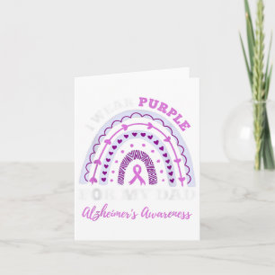 I Wear Purple For My Dad Heimers Awareness _1  Card