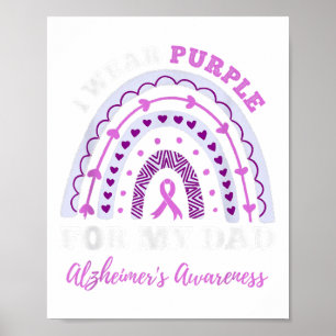 I Wear Purple For My Dad Heimers Awareness _1 Poster