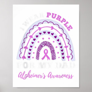 I Wear Purple For My Dad Heimers Awareness _1 Poster