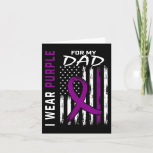I Wear Purple For My Dad Pancreatic Cancer Awarene Card