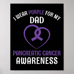 I Wear Purple For My Dad Pancreatic Cancer Awarene Poster