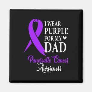 I Wear Purple For My Dad Tee Pancreatic Cancer Awa Magnet