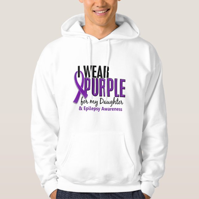 I Wear Purple For My Daughter 10 Epilepsy Hoodie (Front)
