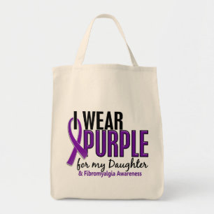 I Wear Purple For My Daughter 10 Fibromyalgia Tote Bag