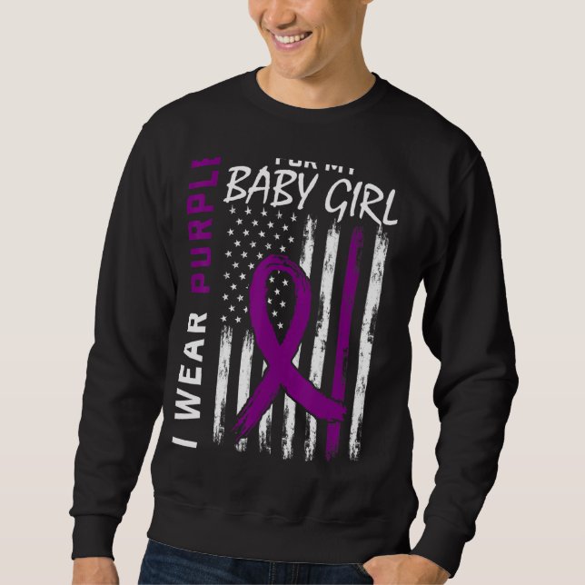 I Wear Purple For My Daughter Baby Girl Lupus Awar Sweatshirt (Front)