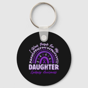 I Wear Purple For My Daughter Epilepsy Awareness R Key Ring